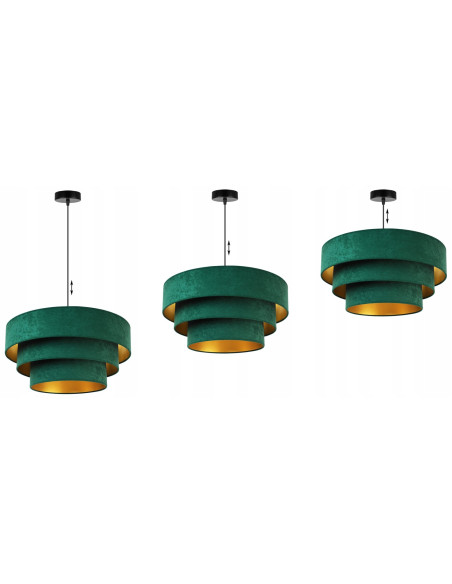 Lampa wisząca MEDIOLAN w nowoczesnym stylu z regulowanym kaskadowym kloszem, dostępna w różnych kolorach.