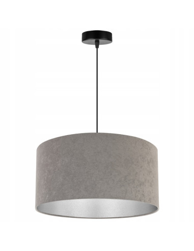 Lampa wisząca MEDIOLAN z regulacją wysokości w szarej tkaninie - nowoczesny design do każdego wnętrza.