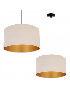 Elegancka Lampa Wisząca Mediolan z Okrągłym Abażurem w Kolorze Kremowo-Złotym - Stylowe Oświetlenie Do Wnętrz 2