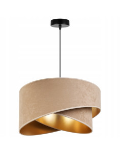 Lampa wisząca Mediolan z weluru w odcieniach beżu i złota – stylowe oświetlenie do każdego wnętrza z regulacją E27