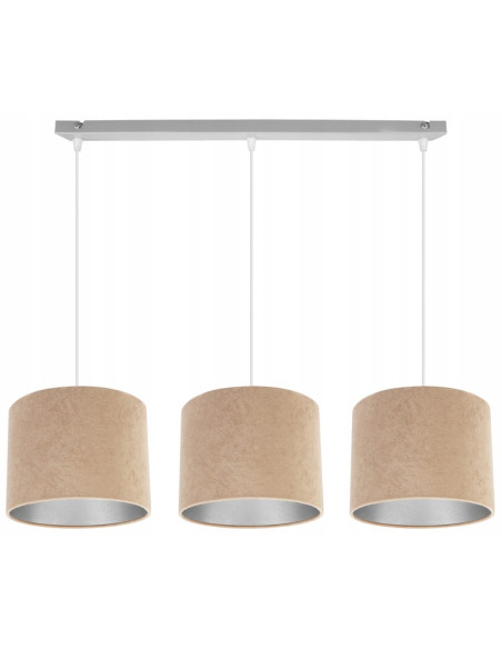 Nowoczesna Lampa Wisząca Mediolan z Trzema Welurowymi Abażurami Zielona - Elegancki Element Oświetleniowy do Wnętrz