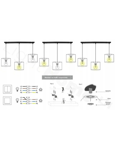 Nowoczesna Lampa Wisząca Mediolan z Trzema Welurowymi Abażurami Zielona - Elegancki Element Oświetleniowy do Wnętrz