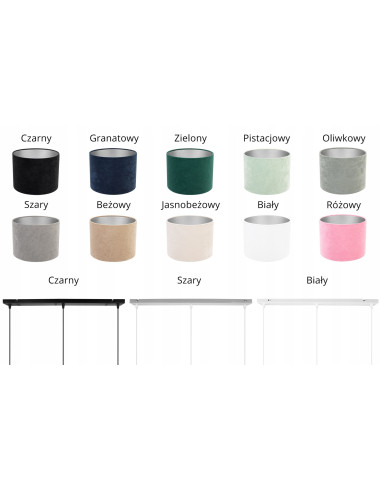 Nowoczesna Lampa Wisząca Mediolan z Trzema Welurowymi Abażurami Zielona - Elegancki Element Oświetleniowy do Wnętrz