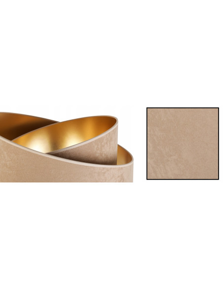 Lampa wisząca Mediolan z weluru w odcieniach beżu i złota – stylowe oświetlenie do każdego wnętrza z regulacją E27