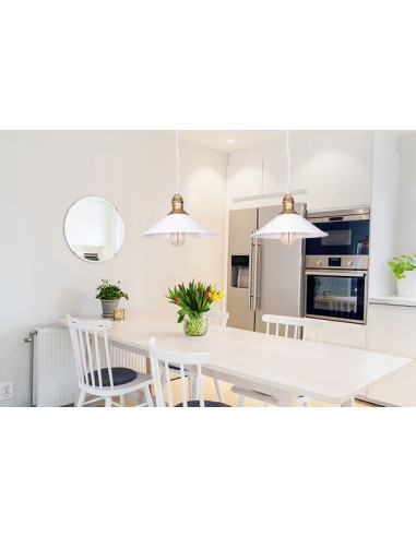 Lampa wisząca RENO - stylowy kapelusz idealny do kuchni, salonu i biura, dostępna w eleganckich kolorach.