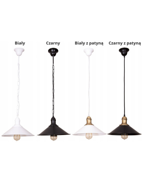 Lampa wisząca RENO - stylowy kapelusz idealny do kuchni, salonu i biura, dostępna w eleganckich kolorach.