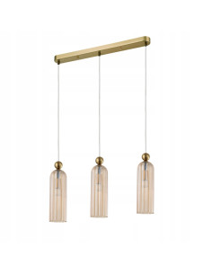 Elegancka lampa wisząca PIEGA 3 w kolorze bursztynowym - stylowe oświetlenie do salonu, jadalni i biura