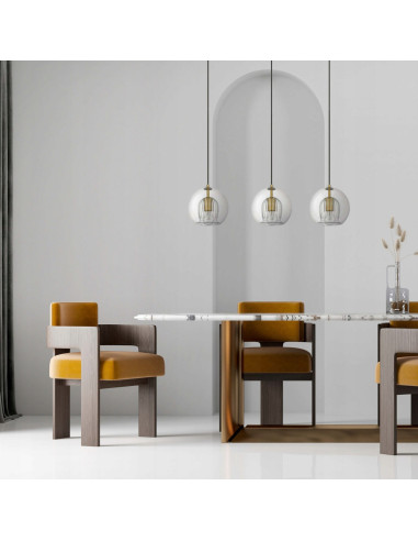 Lampa sufitowa ARETTE 3-punktowa w złotym kolorze - elegancka iluminacja do nowoczesnych wnętrz