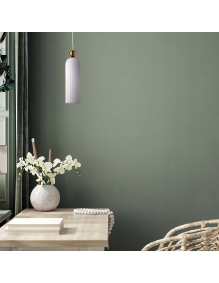 Lampa sufitowa PIEGA - biała z złotym stelażem, elegancki element nowoczesnego wystroju wnętrz