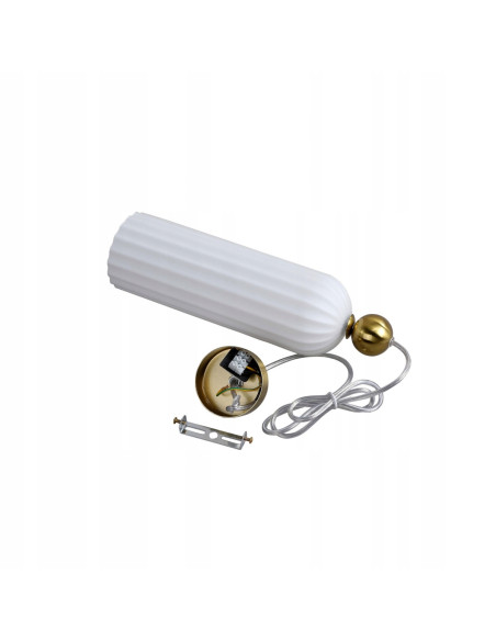 Lampa sufitowa PIEGA - biała z złotym stelażem, elegancki element nowoczesnego wystroju wnętrz