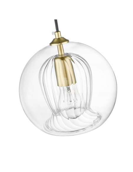 Lampa wisząca ARETTE w stylu glamour z szklanym kloszem - elegancka dekoracja do różnych wnętrz