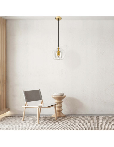 Lampa wisząca ARETTE w stylu glamour z szklanym kloszem - elegancka dekoracja do różnych wnętrz