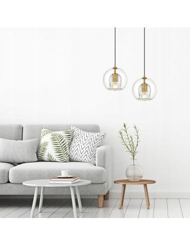Lampa wisząca ARETTE w stylu glamour z szklanym kloszem - elegancka dekoracja do różnych wnętrz