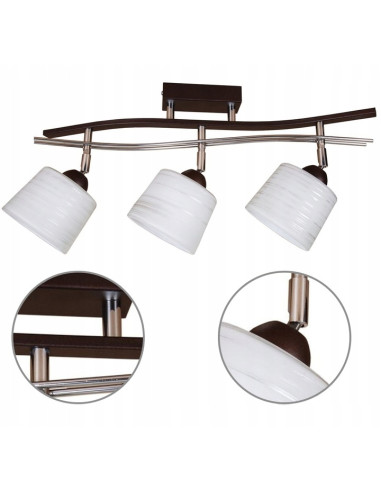Lampa sufitowa FALA z dekoracyjnymi kloszami, 3xE27, elegancka do salonu, sypialni oraz biura w kolorze białym, beżowym, szarym