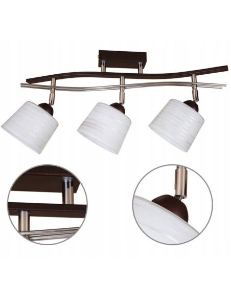 Lampa sufitowa FALA z dekoracyjnymi kloszami, 3xE27, elegancka do salonu, sypialni oraz biura w kolorze białym, beżowym, szarym