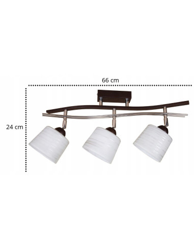 Lampa sufitowa FALA z dekoracyjnymi kloszami, 3xE27, elegancka do salonu, sypialni oraz biura w kolorze białym, beżowym, szarym