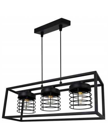 Lampa wisząca loftowa RASTI CAGE z regulacją wysokości – elegancja do biura, salonu i sypialni.