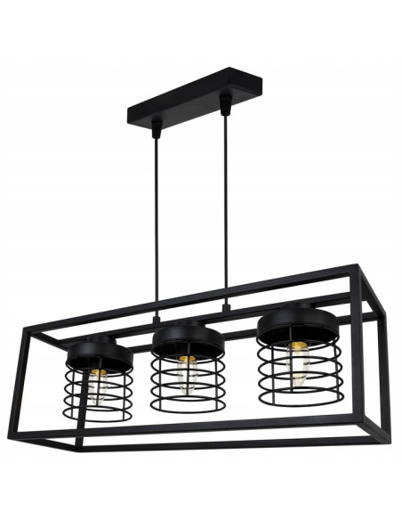 Lampa wisząca loftowa RASTI CAGE z regulacją wysokości – elegancja do biura, salonu i sypialni.