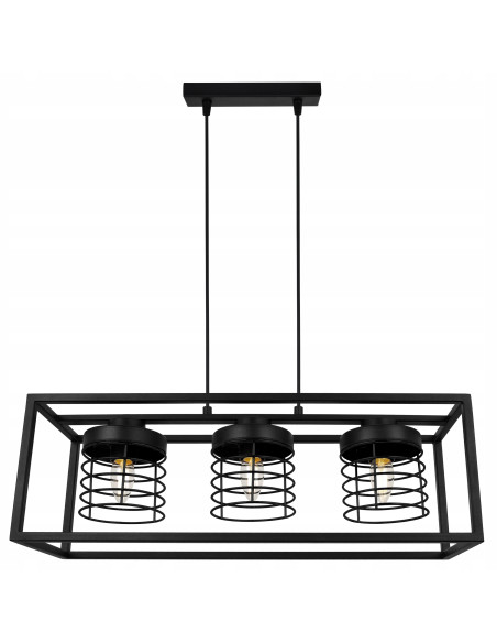 Lampa wisząca loftowa RASTI CAGE z regulacją wysokości – elegancja do biura, salonu i sypialni.