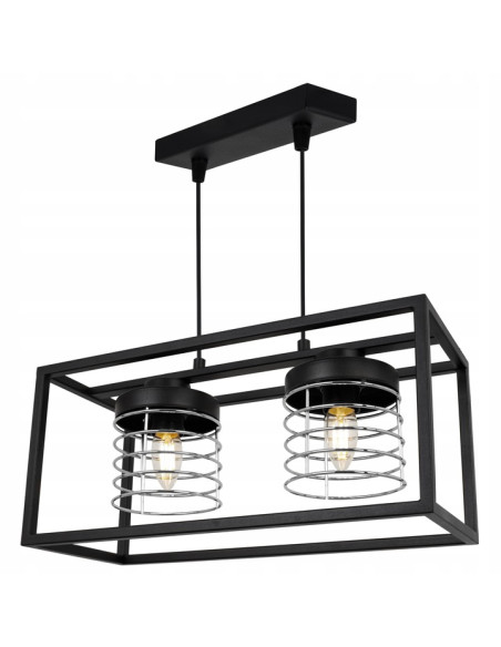 Nowoczesna lampa wisząca RASTI w chromie – regulowana doświetlenie dla młodzieżowych wnętrz i stylu loftowego.