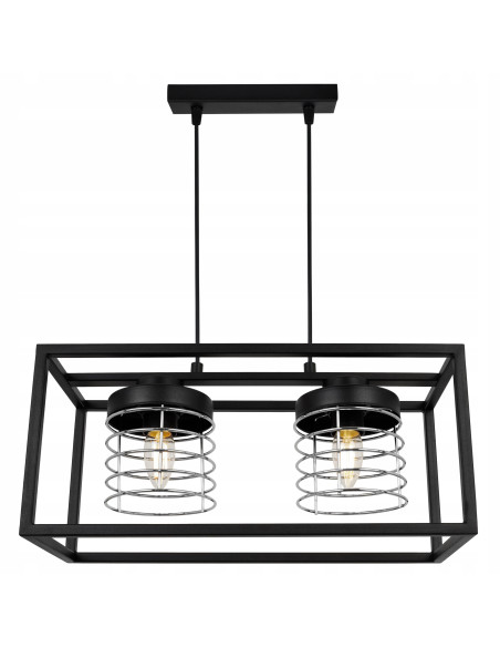 Nowoczesna lampa wisząca RASTI w chromie – regulowana doświetlenie dla młodzieżowych wnętrz i stylu loftowego.