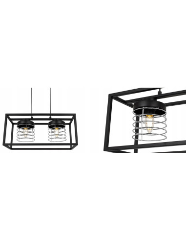 Nowoczesna lampa wisząca RASTI w chromie – regulowana doświetlenie dla młodzieżowych wnętrz i stylu loftowego.