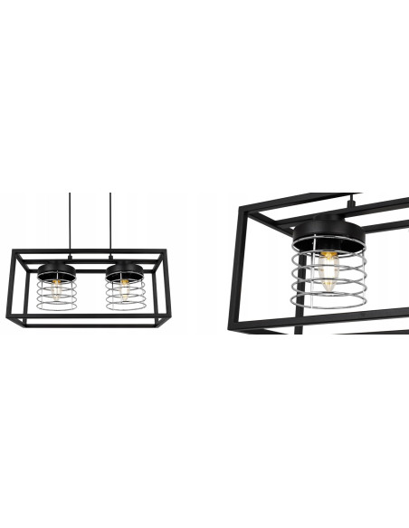 Nowoczesna lampa wisząca RASTI w chromie – regulowana doświetlenie dla młodzieżowych wnętrz i stylu loftowego.