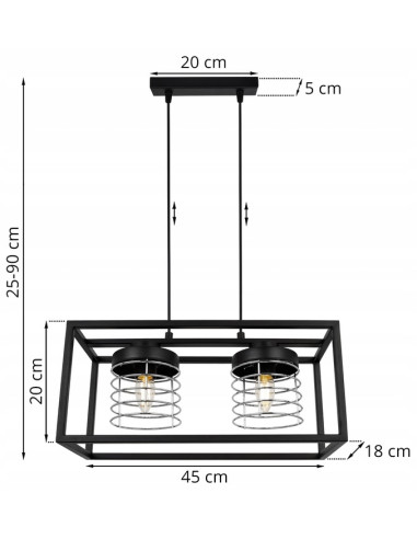 Nowoczesna lampa wisząca RASTI w chromie – regulowana doświetlenie dla młodzieżowych wnętrz i stylu loftowego.