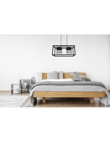 Lampa sufitowa RASTI CAGE E27 – Metalowa, Regulowana Lampa w Stylu Loftowym do Kuchni i Wnętrz Nowoczesnych, Czarna