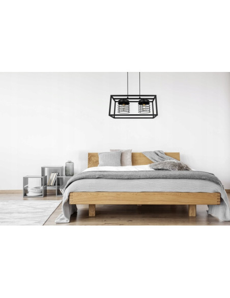 Lampa sufitowa RASTI CAGE E27 – Metalowa, Regulowana Lampa w Stylu Loftowym do Kuchni i Wnętrz Nowoczesnych, Czarna