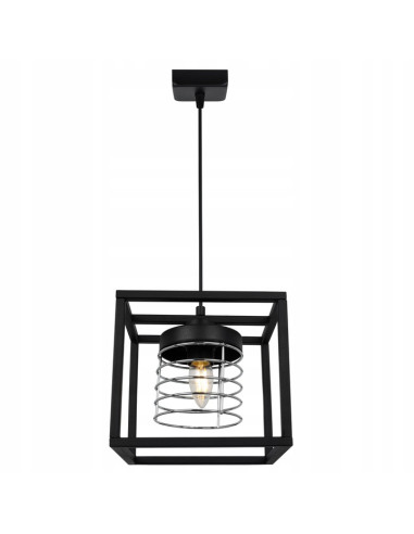 Lampa wisząca RASTI CAGE w stylu industrialnym, chromowany klosz, regulowana, eleganckie oświetlenie do każdego wnętrza