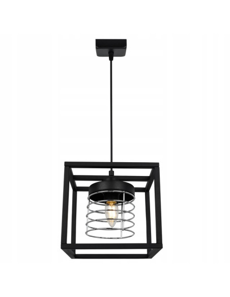 Lampa wisząca RASTI CAGE w stylu industrialnym, chromowany klosz, regulowana, eleganckie oświetlenie do każdego wnętrza