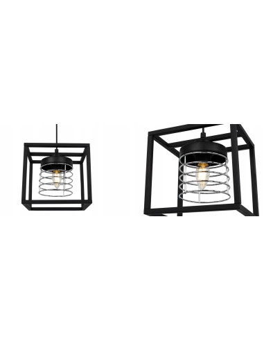 Lampa wisząca RASTI CAGE w stylu industrialnym, chromowany klosz, regulowana, eleganckie oświetlenie do każdego wnętrza
