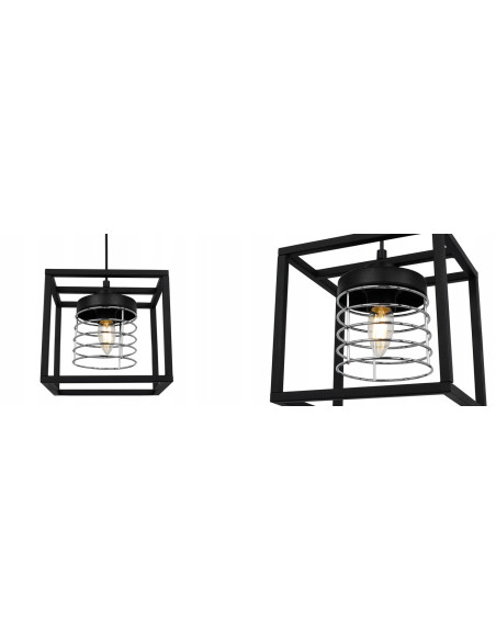 Lampa wisząca RASTI CAGE w stylu industrialnym, chromowany klosz, regulowana, eleganckie oświetlenie do każdego wnętrza