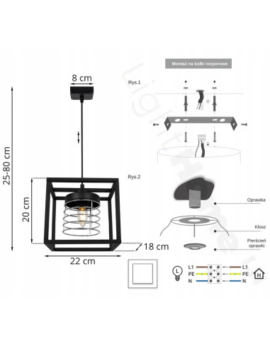 Lampa wisząca RASTI CAGE w stylu industrialnym, chromowany klosz, regulowana, eleganckie oświetlenie do każdego wnętrza