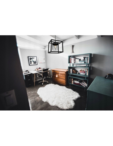 Lampa wisząca RASTI CAGE w industrialnym stylu, czarna metalowa, regulowany zwis, E27, nowoczesne oświetlenie do wnętrz