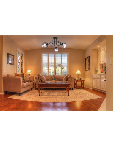 Lampa sufitowa EDISON w czerni z koszyczkowymi kloszami - Stylowe oświetlenie do kuchni, jadalni i salonu