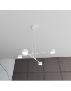 Lampa sufitowa MODUS 4 WHITE - nowoczesne 4-ramienne oświetlenie do salonu, sypialni i biura w eleganckim białym kolorze