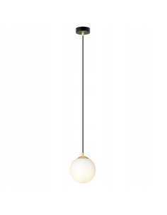 Lampa wisząca ROYAL, minimalistyczna kula biała z złotymi akcentami, eleganckie oświetlenie do salonu i kuchni 2