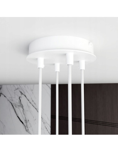 Lampa sufitowa MODUS 4 WHITE - nowoczesne 4-ramienne oświetlenie do salonu, sypialni i biura w eleganckim białym kolorze