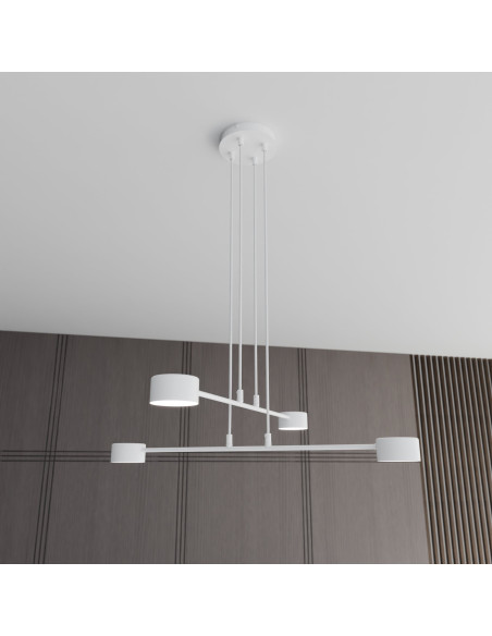 Lampa sufitowa MODUS 4 WHITE - nowoczesne 4-ramienne oświetlenie do salonu, sypialni i biura w eleganckim białym kolorze