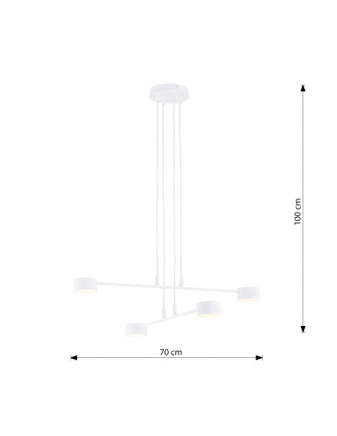 Lampa sufitowa MODUS 4 WHITE - nowoczesne 4-ramienne oświetlenie do salonu, sypialni i biura w eleganckim białym kolorze