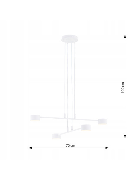 Lampa sufitowa MODUS 4 WHITE - nowoczesne 4-ramienne oświetlenie do salonu, sypialni i biura w eleganckim białym kolorze