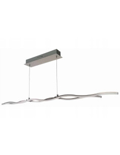 Lampa wisząca LED Wave Line – nowoczesne oświetlenie do jadalni i salonu, srebrna, 120 cm, 800 lm, oszczędna energia.
