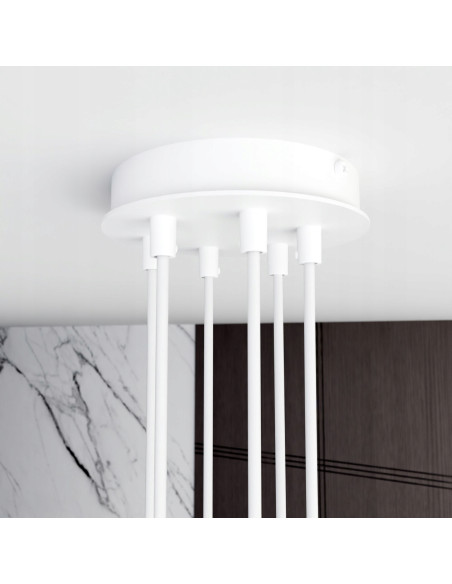 Nowoczesny żyrandol MODUS 6 WHITE - elegancki metalowy żyrandol do sypialni i salonu z 6 punktami świetlnymi
