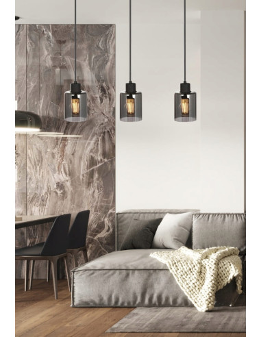 Lampa wisząca Valerie - nowoczesne eleganckie oświetlenie w czerni do salonu, biura i jadalni