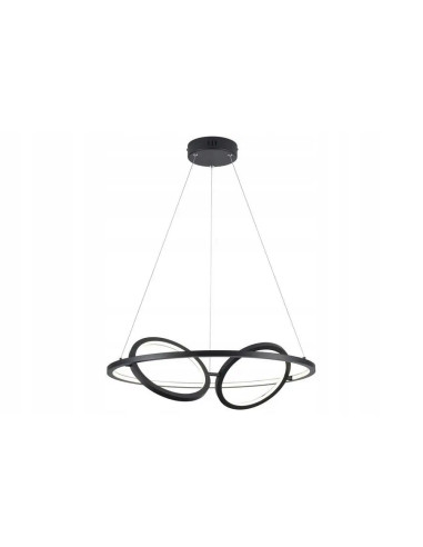 Lampa wisząca Gilian w matowej czerni z futurystycznymi pierścieniami - elegancja do nowoczesnych wnętrz