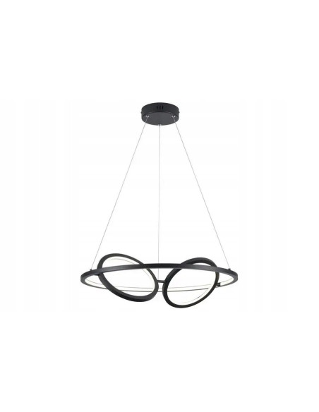 Lampa wisząca Gilian w matowej czerni z futurystycznymi pierścieniami - elegancja do nowoczesnych wnętrz