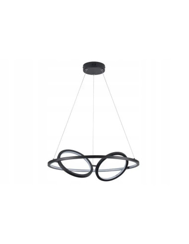 Lampa wisząca Gilian w matowej czerni z futurystycznymi pierścieniami - elegancja do nowoczesnych wnętrz