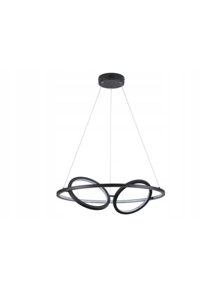 Lampa wisząca Gilian w matowej czerni z futurystycznymi pierścieniami - elegancja do nowoczesnych wnętrz